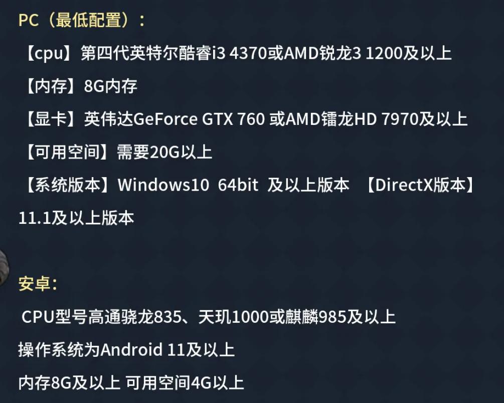 荒原曙光配置要求详解 最低与推荐配置一览